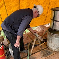 Image 6- Simon Examining Drill Core